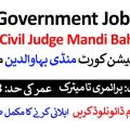 jobs in district and session court mandi bahauddin