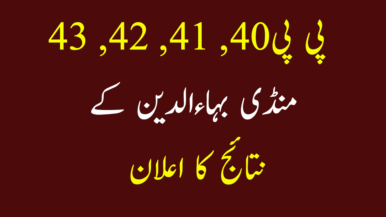 PP 40, 41, 42 and 43 Mandi Bahauddin Election Results 2024